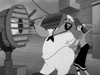 Bluto and Olive Oyl (1942, Olive Oyl and Water Don't Mix)