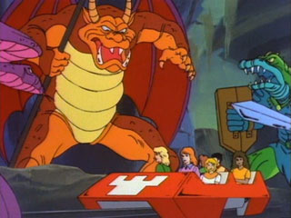 The kids try out the Dungeons & Dragons ride